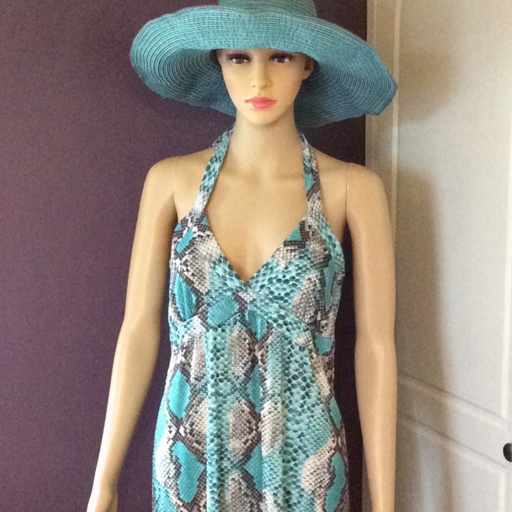 VENUS Summer Maxi Halter snakeskin print dress.